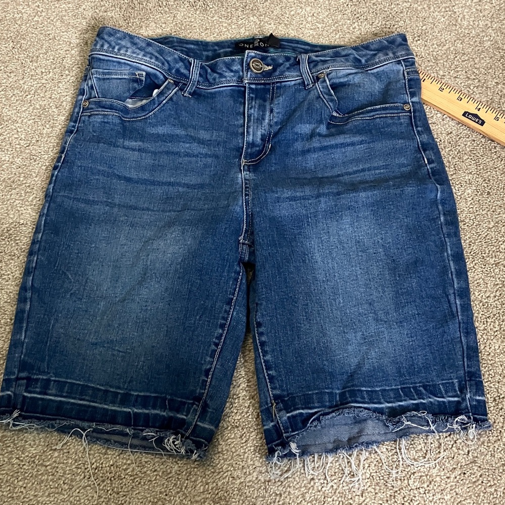 one 5 one Women's Denim Jean Shorts - Dark Blue